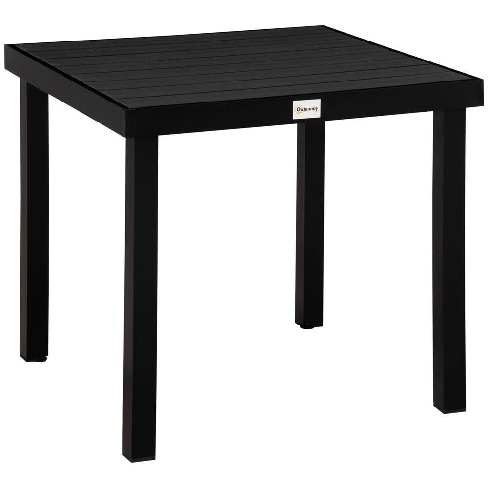 Black Aluminium Outdoor Patio Square Dining Table for 4 Person