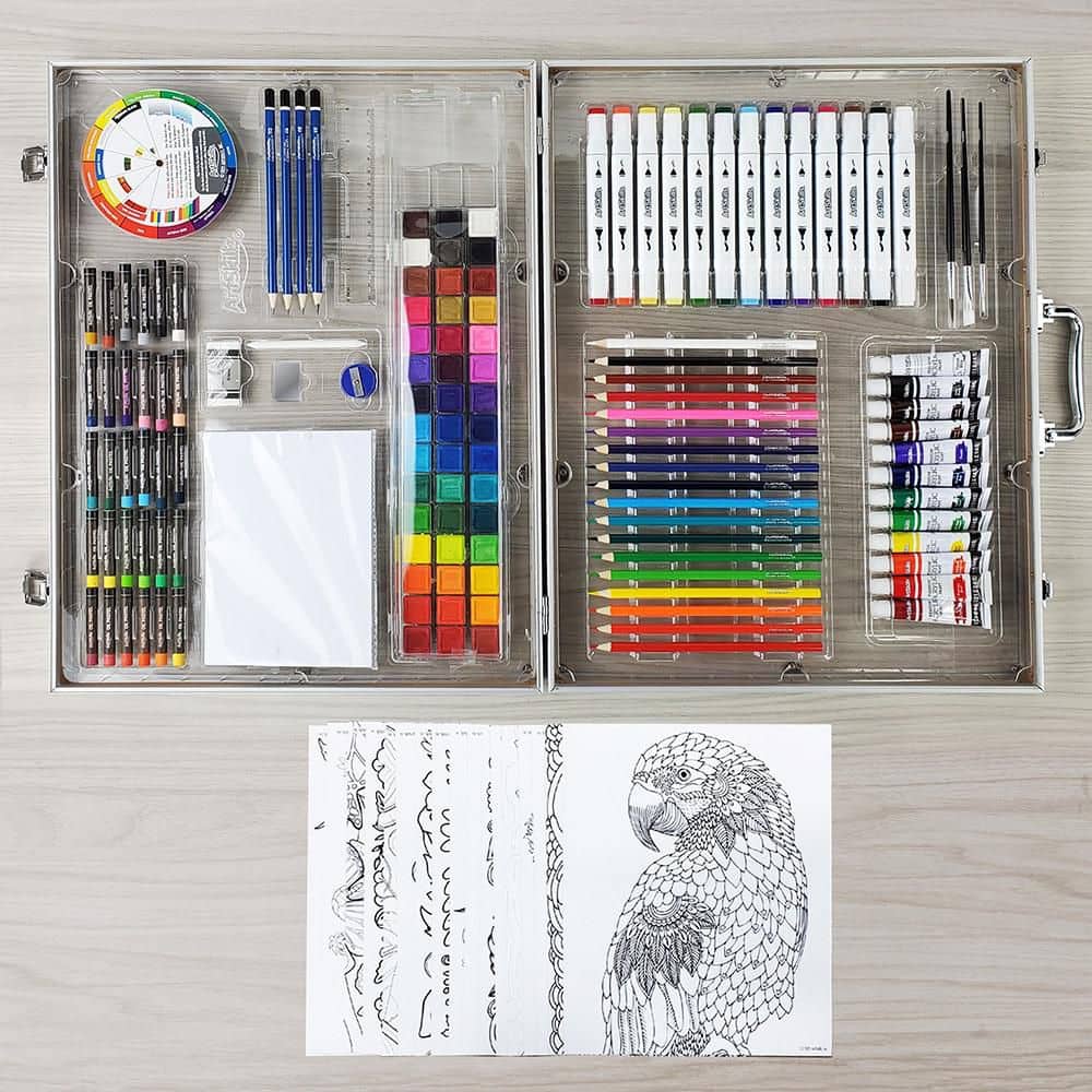 Premium Essential Artist Studio 200-Piece Portable Art Kit