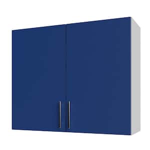 Miami Reef Blue Matte 36 in. x 12 in. x 30 in. Flat Panel Stock Assembled Wall Kitchen Cabinet