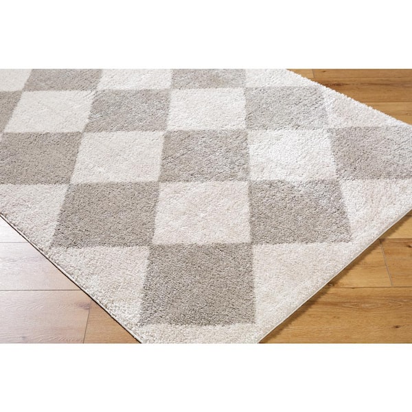 Fossay Shag Grey 8 ft. x 10 ft. Modern Indoor Area Rug