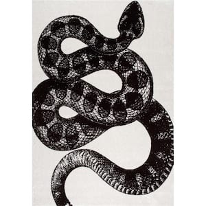 Thomas Paul Serpent Black & White 8 ft. x 10 ft. Area Rug