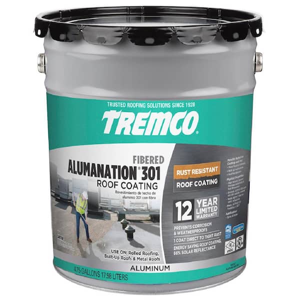 Tremco 4.75 Gal. Alumination 301 Fibered Aluminum Roof Coating