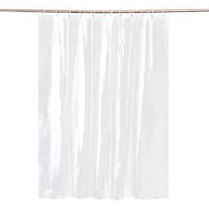 68 in. x 72 in. PCV Vinyl Waterproof Shower Curtain in Clear Liner with 12-Shower Hook Exclusively for Student Apartment