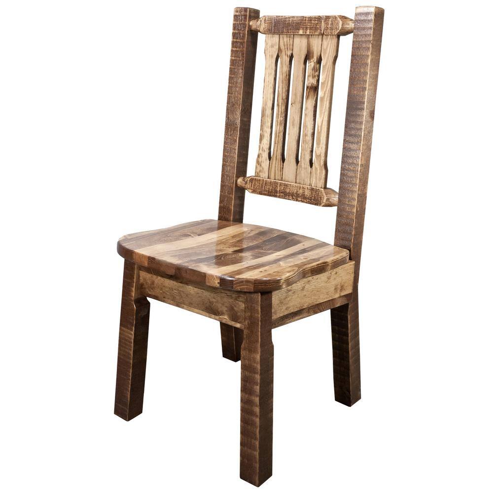 Early American Stained Wood High-Back Slat Side Chair