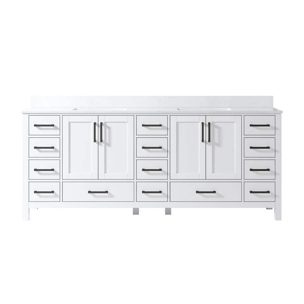 OSA 84 in. W Solid Wood Freestanding Soft Close White Bath Vanity with White Cultured Marble Top, Backsplash, Assembled price history on PriceWatchPro