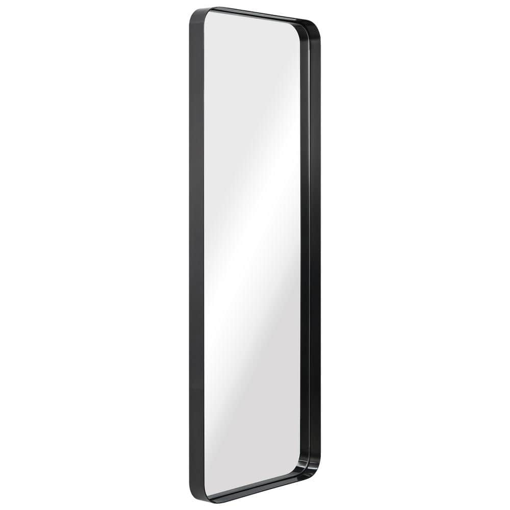 Sleek Rectangular 48" Silver Brushed Stainless Steel Wall Mirror