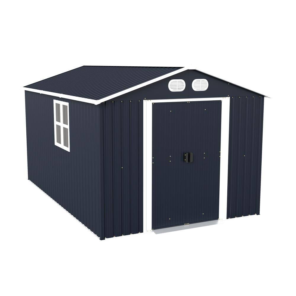 8*12 FT Black Metal Shed with Lockable Doors and Windows for Garden price history on PriceWatchPro