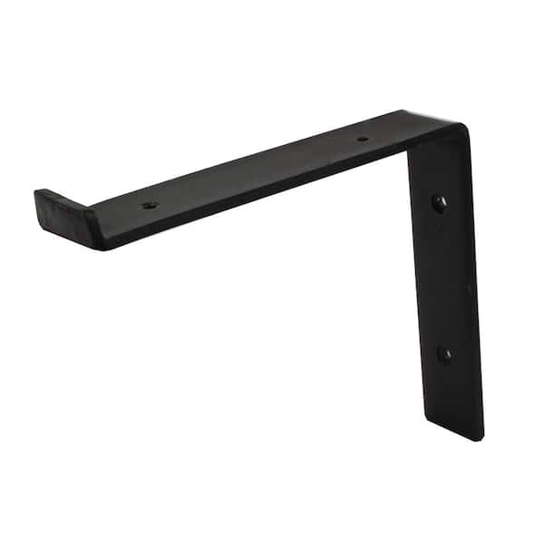 8 in. Black Steel Shelf Bracket for Wood Shelving