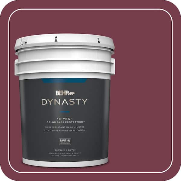 BEHR DYNASTY 5 gal. #ICC-110 Vintage Merlot Satin Enamel Exterior Stain-Blocking Paint & Primer