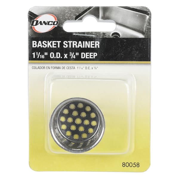 Chrome Danco 80900 Basket Strainer with Rubber Stopper 
