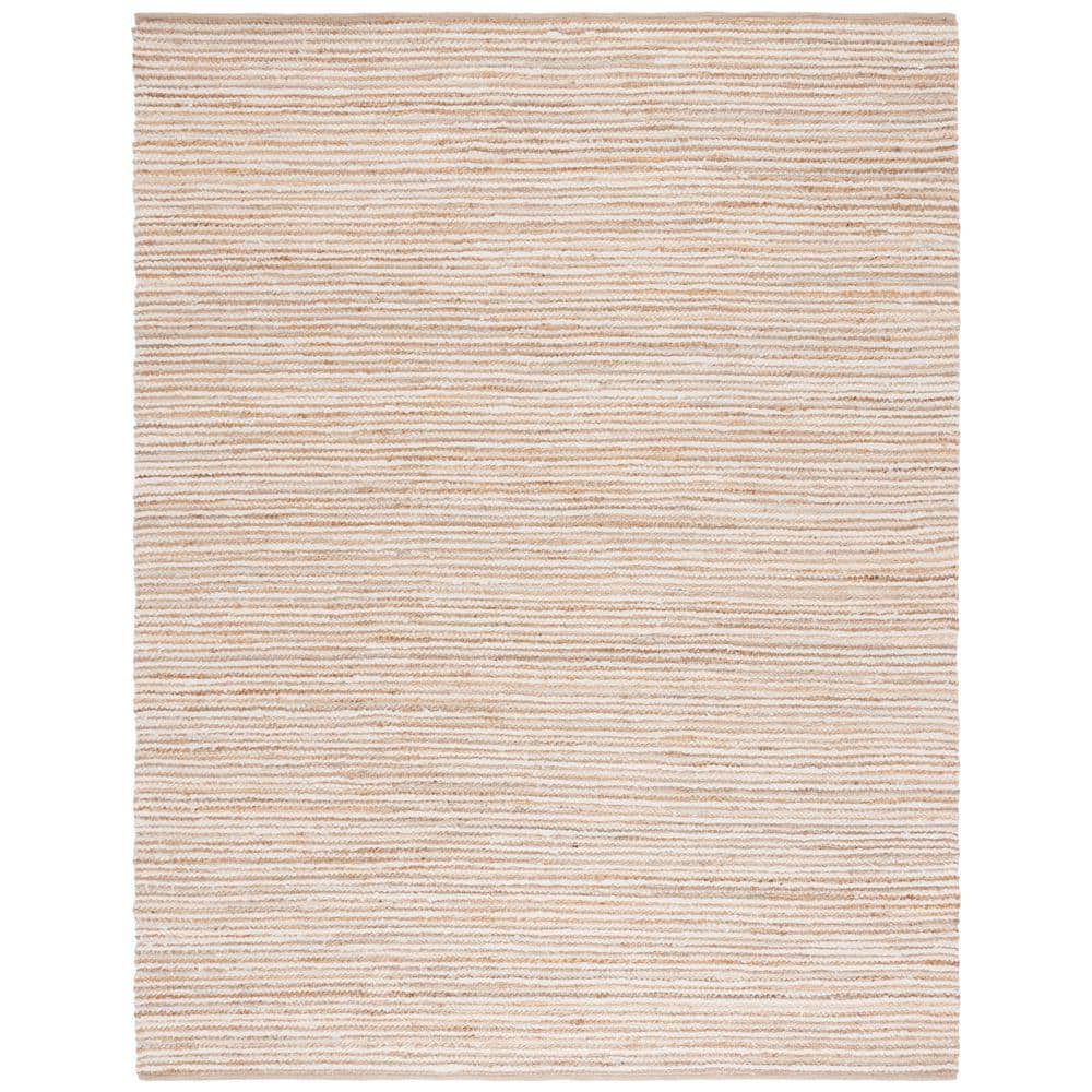 SAFAVIEH Cape Cod 8 ft. x 10 ft. Natural/Ivory Striped Abstract Area ...
