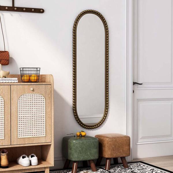Living Room Oval Beaded Mirror Oval Beaded Bevel Wall Mirror X X