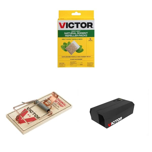 Indoor Electronic Mouse Trap, Scent Away Rodent Repeller, and Metal Pedal Snap Mouse Trap Combo (8-Count)