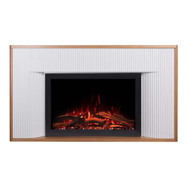 Modern Ember Arrie 57.9 in. Electric Fireplace Mantel Package, Fan-Forced Heater, Multi-Color Flames, Wifi, 5118 BTU, Freestanding