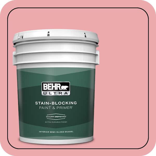 BEHR ULTRA 5 gal. #140C-3 Hibiscus Petal Extra Durable Semi-Gloss Enamel Interior Paint & Primer
