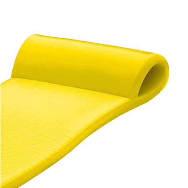 Yellow Texas Recreation Sunsation 70 Inch Thick Foam Raft Lounger Pool Float 