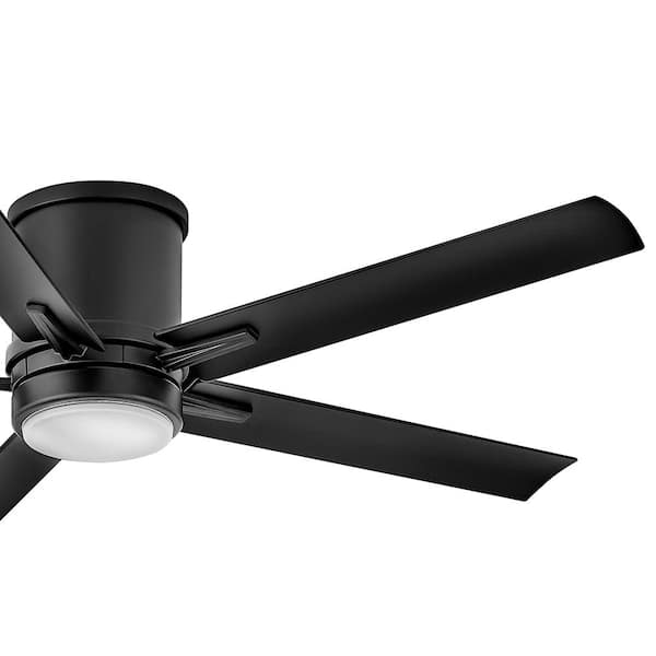 HINKLEY - Vail Flush 52.0 in. Indoor/Outdoor Integrated LED Matte Black Ceiling Fan with Remote Control
