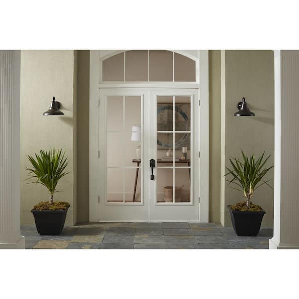 District LED Collection 1-Light 10.5 in. Outdoor Antique Bronze LED Wall Lantern Sconce