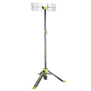 Voyager 8000 Lumen Collapsible Cordless Tripod LED Work Light w/ Battery, Charger, Bag and remote, Optional 3-Way Power