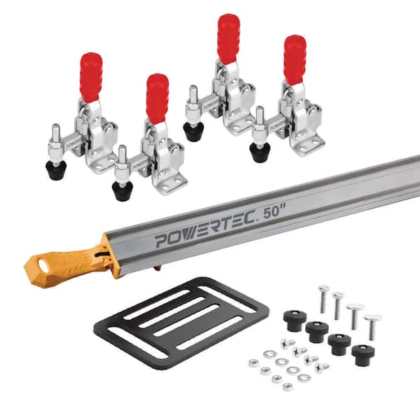 Circular Saw Guide-Straight Edge & Router, Jig Saw Adapter & Toggle Clamp Mounting Plate & 4 Pcs Vertical Toggle Clamps
