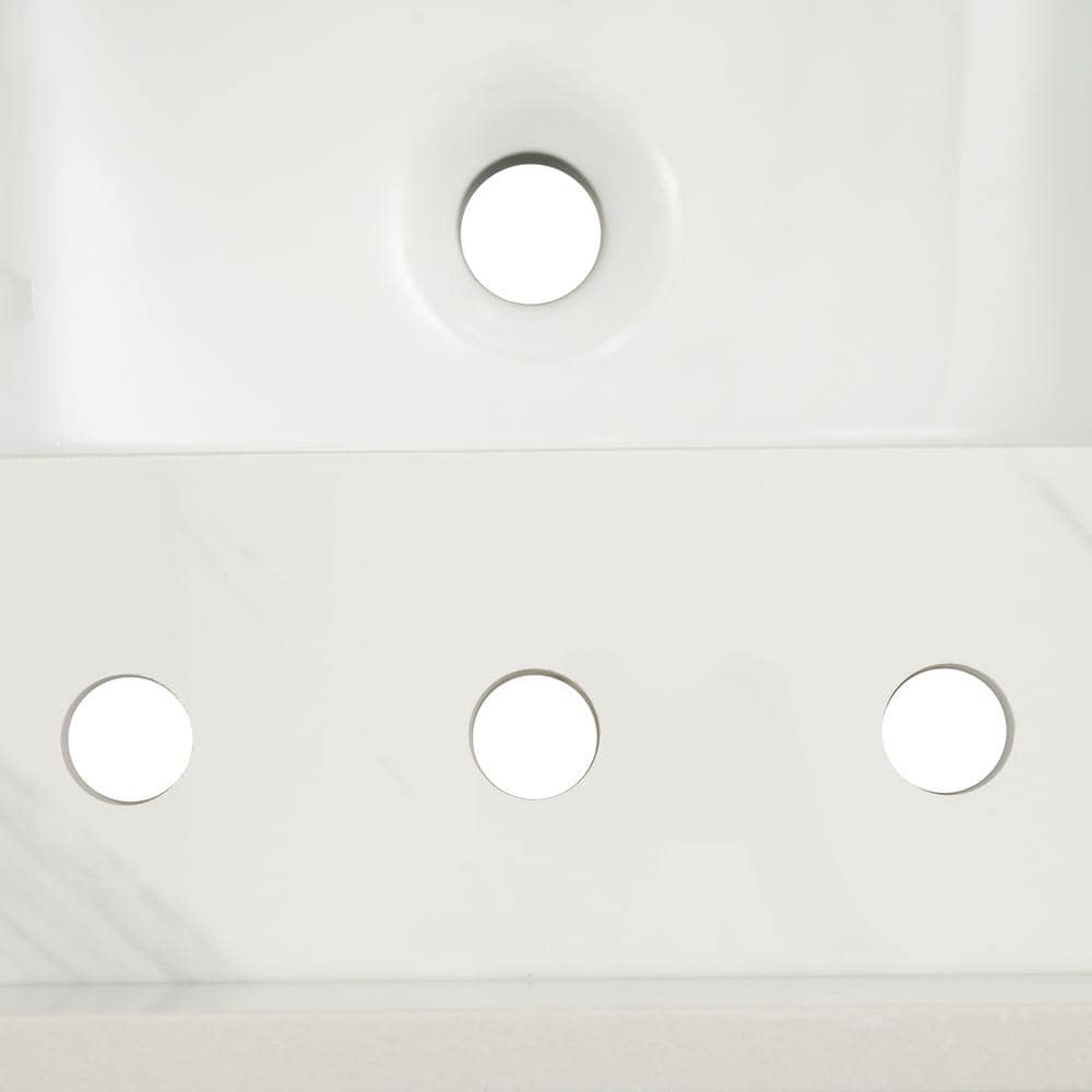 Calacatta Lumas 49-Inch White Marble Vanity Top with Single Sink