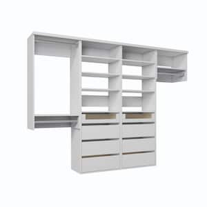 System Drawer Size VIA Closets 102 in. W Natural Oak Reach-in Wall-Mount 3-Rod 8-Reveal ...