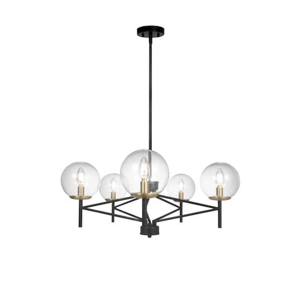5 Light Classic Oil Brushed Bronze Morden Round Chandelier for Kitchen with no bulbs included