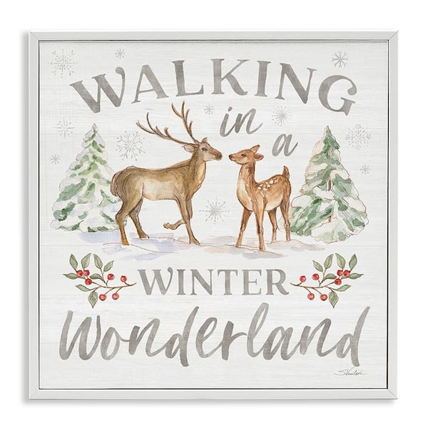 Stupell Industries Winter Wonderland Snow Scene by Silvia Vassileva 1 Piece Framed Graphic Print Animal Poster Art Print 24 in. x 24 in.