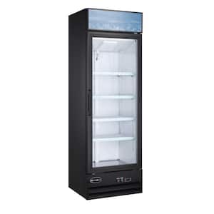 25 in. W 13 cu. ft. One Glass Door Commercial Merchandiser Refrigerator Reach In in Black