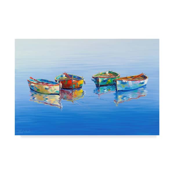 Trademark Fine Art 16 in. x 24 in. Lost Boats by Edward Park Floater Frame Nature Wall Art