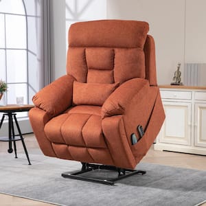 Top-tier Flagship Oversized 4 OKIN Motors Fabric Recliner Lift Sofa 2 Remote Controls, Pillow and 2 Cup Holder - Rose