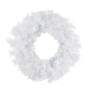 18 in. Unlit Spruce Artificial Christmas Wreath, Icy White