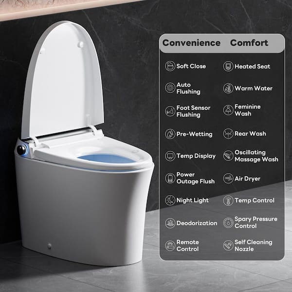 Casta Diva Smart Toilets With Built-in Tank, Pump-assisted, Auto Open Lid Heated Seat Cqta1029