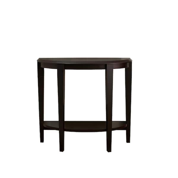 Half Moon Wood Console Table, Monarch Hall Console Accent Table 47 Cappuccino
