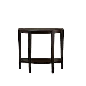 36 in. Cappuccino Standard Half Moon Wood Console Table with Storage