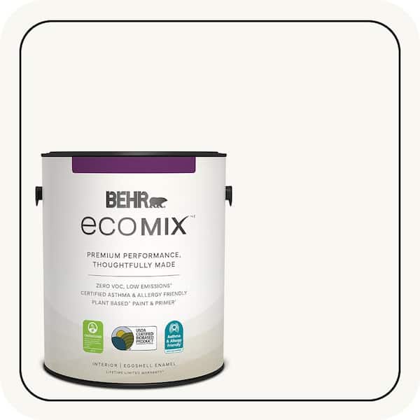 ECOMIX 1 gal. Ultra Pure White Eggshell Plant-Based Interior Paint & Primer