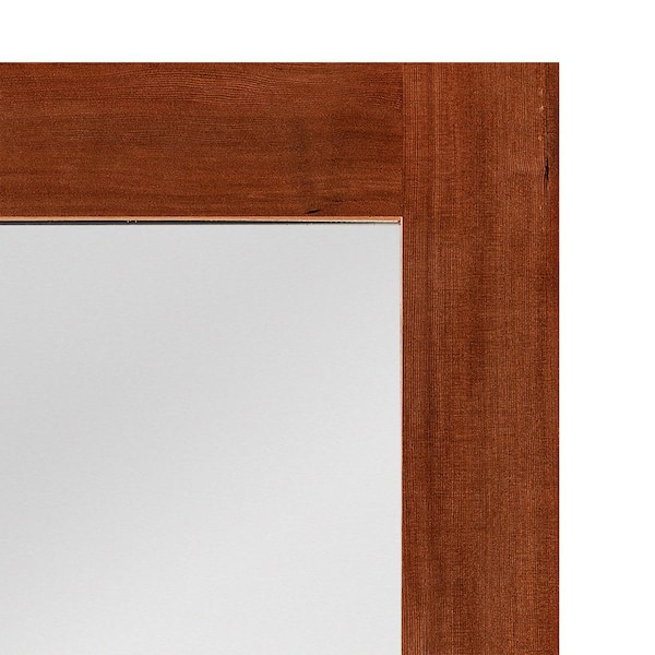 DIY RTA KIT 36in.x80in. Modern Right-Handed 3 Lite Frosted Glass Red Chestnut Stain Wood Ready To Assemble Front Door
