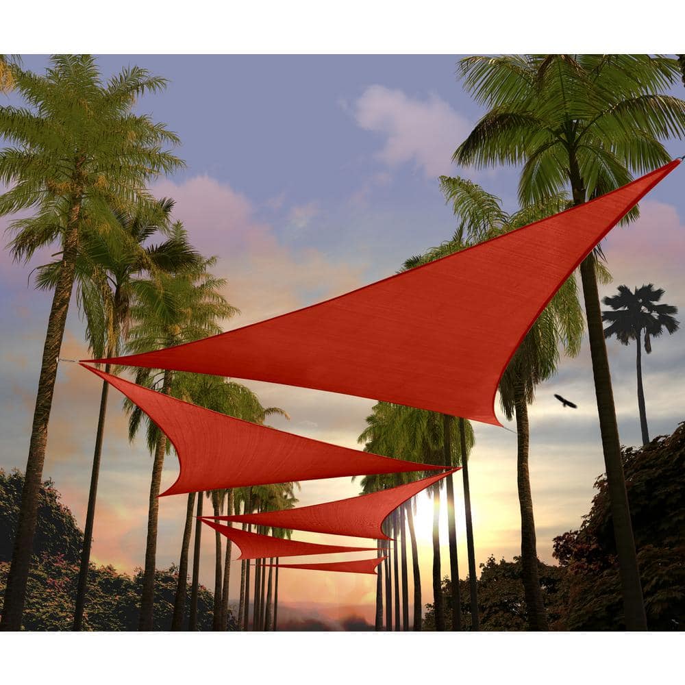 20' x 20' x 20' Red HDPE Triangle Sun Shade Sail Canopy