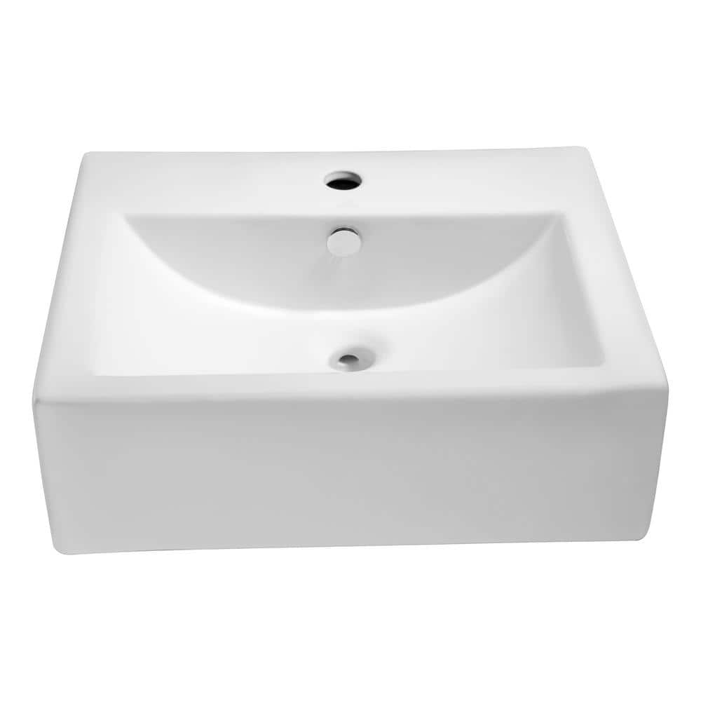 Vitruvius Series 19'' White Ceramic Rectangular Bathroom Sink