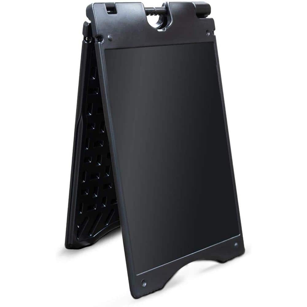 15.7 in. x 26 in. A Frame Sandwich Board with PVC Sign Protector (Black)