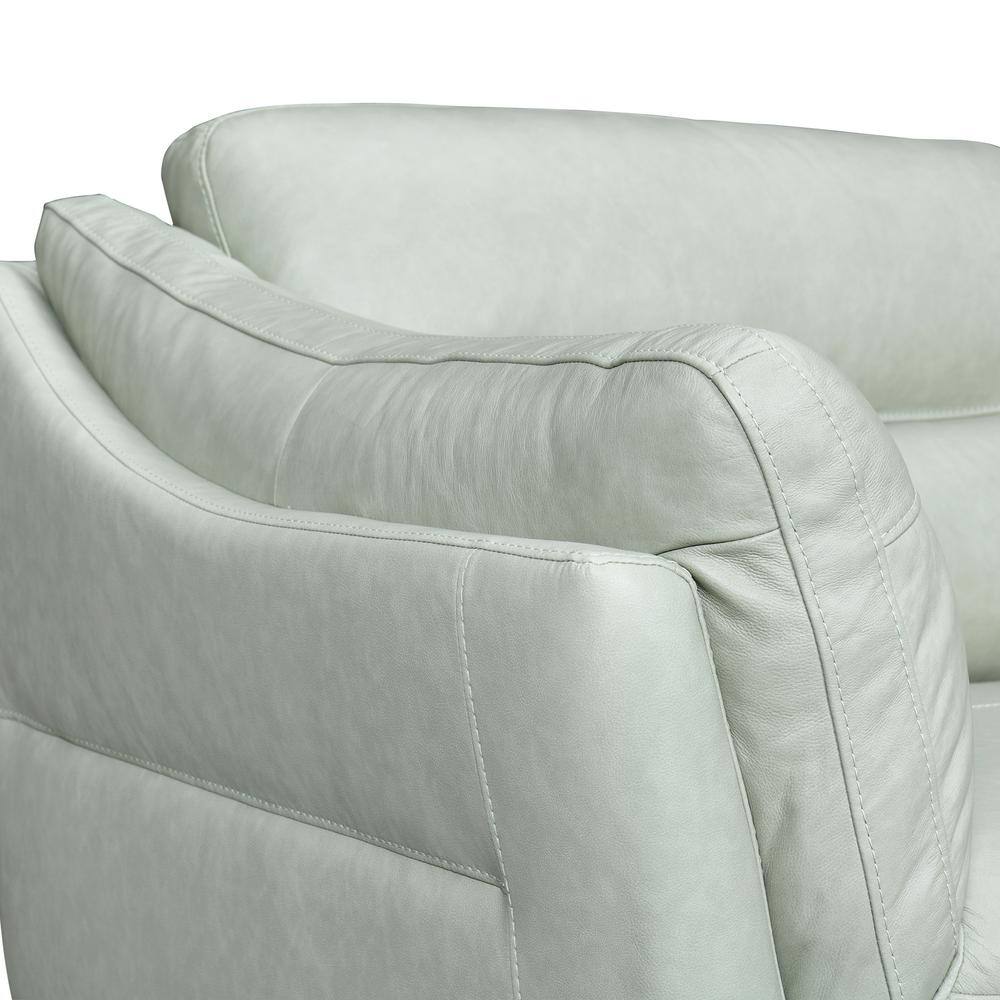 Mint Faux Leather Tufted Lawson Sofa with Sloped Arms