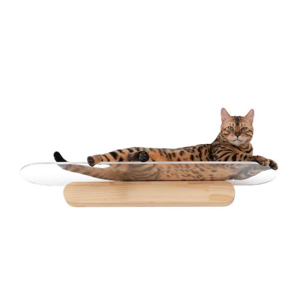 MYZOO Oblong 35 in. Clear Acrylic Floating Cat Shelf Furniture Cover
