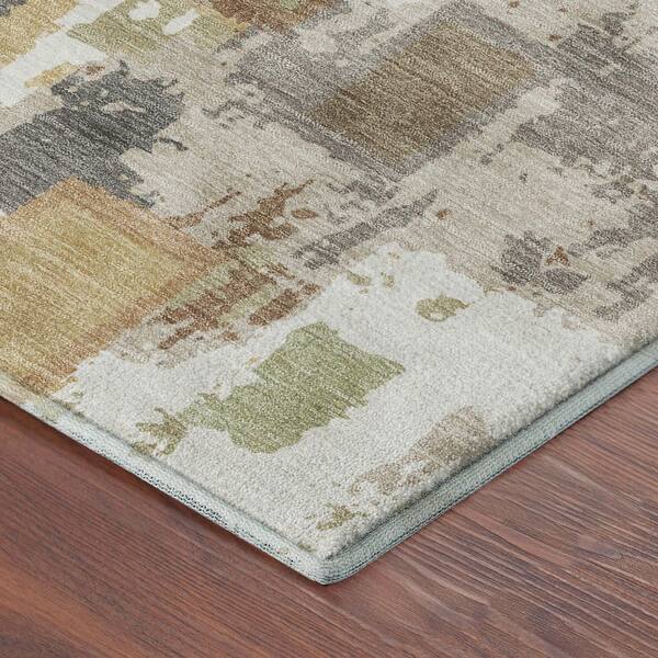 Mayfield Premium Machine Washable Abstract AMF2246 Ivory 5 ft. x 7 ft. 6 in. Area Rug