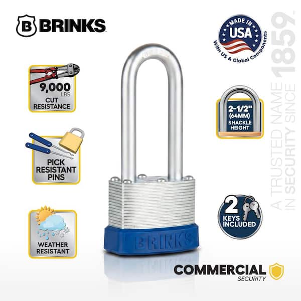 1-3/4 in. (44mm) Laminated Steel Keyed Padlock, 2-1/2 in. Shackle