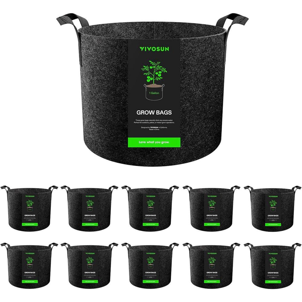 1 gal. Heavy Duty Thickened Nonwoven Fabric Plant Grow Bags with Handles (10-Pack) price history on PriceWatchPro