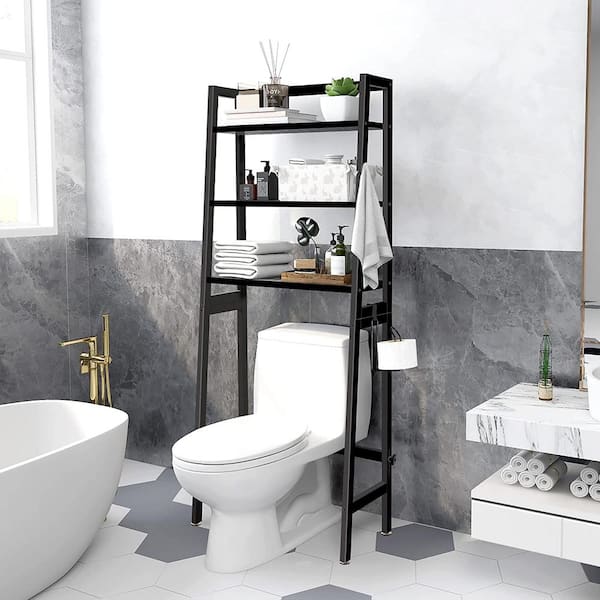 Dyiom White Floating Shelves for Bathroom Organizer Over Toilet