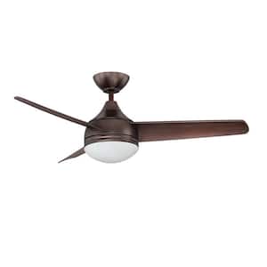MODERNO 42 in. Integrated LED Indoor Bronze Ceiling Fan with Opal White Glass Shade