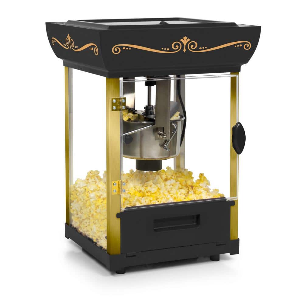 Vintage Black Popcorn Cart with 2.5 oz Kettle