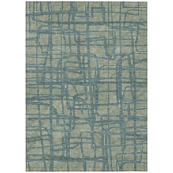 Chantille Machine Washable Indoor/Outdoor Abstract ACN2491 Basil 8 ft. x 10 ft. Area Rug