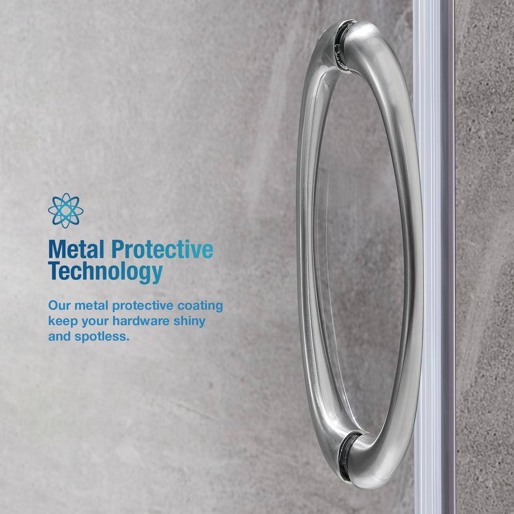Breeze 38 in. Clear Glass Corner Shower Kit with Nickel Finish
